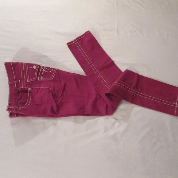 ❤ U-51 HOT PINK/FUCHSIA JEANS WITH EMBROIDERY ❤ - Picture 11 of 15